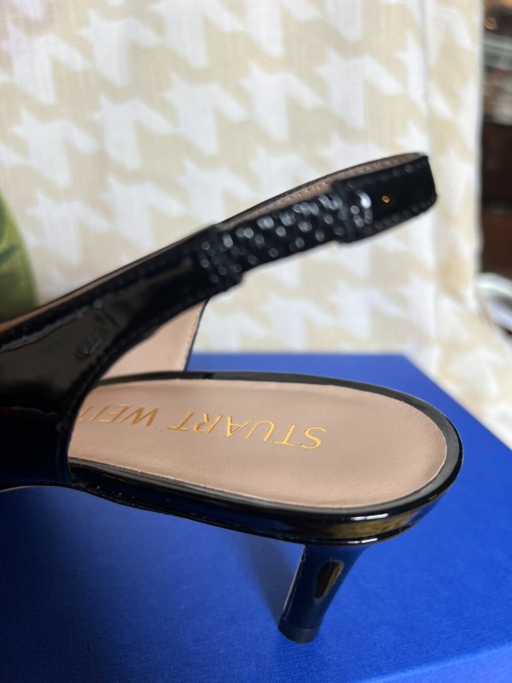 STUART WEITZMAN Stuart 50 Slingback pump Black/Patent Leather - Picture 6 of 9